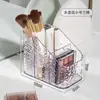 Caixa de armazenamento de cosméticos transparente em PET para mesa de toucador de desktop, organizador para batom, produtos de skincare e controles remotos, luxo leve