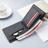 Billetera Corta para Hombre Billetera Coreana Bolsa con Cremallera Comercio Exterior Transfronterizo Corta Clip para Billetes Oro Casual Triple Pliegue