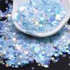 Lentejuelas Pequeñas Mixtas Conchas Morado Azul Rosa Lentejuelas DIY Brillo Decorativo Relleno de Pegamento Material de Maquillaje Facial para Ojos