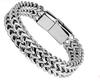 Acessórios Trendyy Europeus e Americanos Aço Titânio Preto Pulseira Pulseira Masculina Retrô Trançada Quadrada Corrente Frontal e Traseira Fivela Magnética Joias