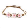 Três Vidas Três Mundos Dez Milhas de Flores de Pêssego Pulseira de Bola de Vidro Flor Seca Pulseira Gema do Tempo Atacado Fornecimento Direto da Fábrica Atacado