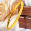 Cor interna e externa areia dourada joalheria boutique pulseira amor eterno 4M pulseira de ouro maciço brilhante para mulheres alta retenção de cor