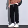 Outono e Inverno Novos Calças Casuais Versáteis de Veludo Largas Plus Size para Homens Joggers da Moda Tendência Marca Bordado Americano