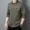 Camisas de Manga Larga para Hombre al por Mayor, Camisas de Trabajo Versátiles Casuales Estilo Harajuku Japonés, Chaquetas con Solapa para Primavera y Otoño