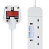Linha padrão britânica com cabo de extensão Posição multi-plug de soquete USB britânico Linha padrão britânica placa multi-plug de uma volta Amazon