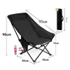 Cadeira Lunar de Encosto Alto Ajustável em Três Velocidades Dobrável para Exterior Camping Piquenique Churrasco Lazer Cadeira de Praia Portátil Cadeira Lunar