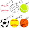 Llavero Creativo Transfronterizo Acrílico Fútbol Béisbol Baloncesto Rugby Llavero Voleibol Regalo Deportivo