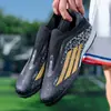Zapatos de fútbol para niños con tacos TF para césped artificial, deportes al aire libre, AG con tacos largos, para competición, entrenamiento, para niños