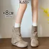 Versión de Piel de Vaca Aumento de Altura Interior 8 cm Pantalón para Personas Bajas Botas de Pierna Botas Cortas Birkenstock Botas Vaqueras Occidentales para Mujer Botas con Plataforma Botas Individuales