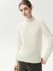 Suéter de cashmere gola alta para outono e inverno para mulheres, cor sólida, pulôver simples, novo estilo, versátil, quente e adequado como camada base