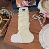 Sapatos com Meias Miu de Algodão para Mulheres, Estilo Fino de Primavera, Polainas sem Pé, Estilo Ballet, Borda Branca Dobrada, Meias Leves para Panturrilha de Verão