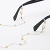 Joias de Moda Europeias e Americanas Transfronteiriças Simples Metal Quadrado Pérola Corrente para Óculos Pendurada no Pescoço Anti-Queda Corda para Óculos Acessórios para Óculos