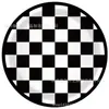 Mm331 Jogo de Mesa de Corrida Festa de Feriado Conjunto de Quatro Peças para 8 Pessoas Decoração de Bandeira Preto e Branco Prato de Papel Copo de Papel Combinação