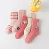 Calcetines de Invierno Gruesos de Algodón Peinado con Diseño de Ratón de Seis Dedos para Niños y Niñas, Calcetines Largos Cálidos de Algodón con Dibujos, Calcetines para Estudiantes