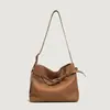Bolsa Tote Estilo Relaxado Transfronteiriça, Couro Macio com Padrão Lichia, Bolsa de Ombro Casual, Bolsa Grande para o Dia a Dia para Mulheres, Atacado para Comércio Exterior