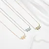 Rama de Amor Europea y Americana Hoja Colgante de Hoja Bohemia Cadena de Acero Inoxidable Cadena Regalo de San Valentín Collar para Mujeres