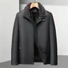 Jaqueta de Couro Masculina 2026 Inverno, Forro de Fleece Removível, Uso Três Maneiras, Estilo Executivo, À Prova de Vento, Quente, Casaco Grosso para Homens de Meia-Idade