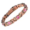 TiKToK Moda Ouro Rosa Diamante Verde Pulseira Magnética Feminina Versão Grande Pedra Verde Incrustada Diamante Luz Luxo Pulseira de Casal