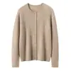 75% Cachemira 25% Seda de Morera Cárdigan de Cachemira con Cuello Redondo para Mujer Mujer 26 Otoño Invierno Nueva Moda Capa Base Ropa de Abrigo