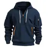 Roupas Esportivas Casuais Masculinas Transfronteiriças Moletom Pulôver Masculino com Múltiplos Bolsos na Manga Top Fashion com Capuz Estoque Pronto