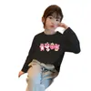 Conjunto de moda de alta gama estilo coreano para niñas, camiseta de manga larga con estampado de dibujos animados, ropa de primavera y otoño, camiseta versátil y elegante de moda para bebés