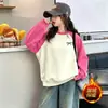 Novedades transfronterizas otoño e invierno sudaderas para niños medianos y grandes tops básicos de manga larga para niñas con estampado de lazo degradado europeo y americano