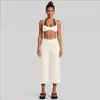 Conjunto de yoga transfronterizo para mujer, conjunto de chaleco deportivo de lunares en bloques de color tipo dos piezas, conjunto de ropa deportiva para correr al aire libre y fitness