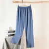 Pantalones de Pijama Individuales para Hombre de Algodón Primavera y Otoño Cuatro Estaciones Finos Sueltos Ropa de Casa Rectos Cuadros Talla Grande