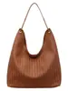 Bolsa de ombro tecida color block de alta qualidade transfronteiriça, bolsa de axila da moda e versátil, bolsa grande de alta capacidade para o dia a dia