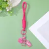 Cordão de Celular Ursinho Doce Macaron Pingente de Resina Tira de Pulso Trançada Cordão Universal Anti-Queda para Chaves Bolsas