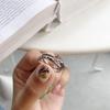 Kashite estilo coreano S925 Sterling Silver Vintage Old Line Cross Simple Fashion Open Ring Finger Ring Ring Children
