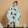 Sudadera con capucha para niños Amazon gris claro con estampado de gato, doble capa, forro polar, talla grande, ropa exterior, manga larga, manta perezosa para el pelo