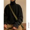 Cálido Suéter Holgado Básico para Hombre Otoño e Invierno Nueva Llegada Moda para Hombre Estilo Coreano Adolescente Cuello Medio Alto Interior Manga Larga