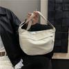 Bolsa Transversal Casual Simples de Cor Sólida para Mulheres 2025 Nova Moda Estilo Coreano Bolsa de Ombro Tendência ao Ar Livre Bolsa Tote Estudante