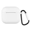 Adecuado para funda de auriculares Airpods3, Nueva funda Bluetooth para auriculares de tercera generación de Apple, Funda de silicona fina de una sola pieza de color sólido con hebilla
