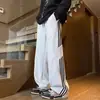 Nuevos Pantalones Deportivos Rayados de Estilo Americano de Moda Transfronterizos para Estudiantes y Adolescentes, Pantalones de Chándal de Diseñador, Pantalones Rectos Versátiles de Calle