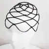 Sombreros de venta cruzada más vendidos, populares en Europa y América, accesorios de sombrero de malla multicapa con pedrería brillante para bodas de novia