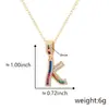 Collar con colgante de letra inglesa con microincrustaciones de circonita de color transfronterizo, chapado en cobre, cadena de clavícula de 18 quilates, joyería para mujer al por mayor