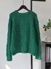 Otoño e Invierno Nuevo Cuello Redondo Retro Cuadros Tejido de Punto Trenzado Suéter Estilo Coreano Holgado Estilo Perezoso Prenda de Punto Superior Ropa de Mujer
