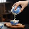 Tetera de Plata de Ley 999 Juego de Té Kung Fu Juego Pequeño para el Hogar Juego de Té de Viaje Tazón Conservador de la Salud Plateado Dorado Caja de Regalo Regalo