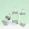 En Stock 300ml 400ml 500ml Botellas de Plástico con Bomba de Presión Triangular para Champú y Gel de Ducha Botellas Dispensadoras Transparentes