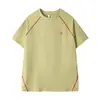 Camiseta Esportiva de Ciclismo Unissex Estilo Montanha para Casal, Corte Solto, Bloqueio de Cores, Estampa de Letras, Secagem Rápida, Manga Curta