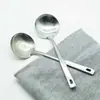 Cuchara de Sopa Espesa de Acero Inoxidable con Mango Largo, Espumadera, Concha Cilíndrica para Servir Sopa, Utensilio de Cocina de Grado Alimenticio, Cuchara para Hot Pot