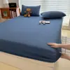 Sábana Bajera de Algodón Lavado, Cubre Cama Todo Incluido, Protector de Colchón, Algodón Puro, Cubierta Antipolvo de Textura de Algodón Puro, Exportación Transfronteriza de Comercio Exterior