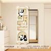 Espelho de Parede Color Creme de Corpo Inteiro Espelho de Vestir Escondido Pintura Decorativa Panda Quarto Espelho Deslizante Arte de Parede