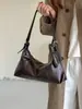 Bolsa de ombro sob o braço em couro macio de alta qualidade para mulheres, nova coleção primavera-verão 2026, bolsa transversal simples e versátil para o dia a dia, estilo bolinho