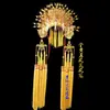 Opera Phoenix tocado de corona traje antiguo drama escenario ropa verde tocado de cabeza sombrero de corona de fénix Xiaxiao cine y televisión cinco cabezas de fénix mariposa