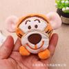 Cabeza de dibujos animados de felpa, linda muñeca de gato, accesorios para bolso, accesorios para ropa DIY, relleno de algodón, accesorios de oso fresa
