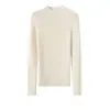 Suéter de Cachemira 100% Puro Ajustado sin Costuras Cuello Semiamantado Suéter para Mujer Otoño e Invierno Delgado de Punto Suéter Básico Color Puro Ropa Interior