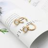 Pendientes Geométricos en Forma de C con Aguja de Plata S925 Pendientes de Perlas para Mujer Pendientes Europeos y Americanos de Oro Mate Pendientes Pendientes Pendientes Pendientes